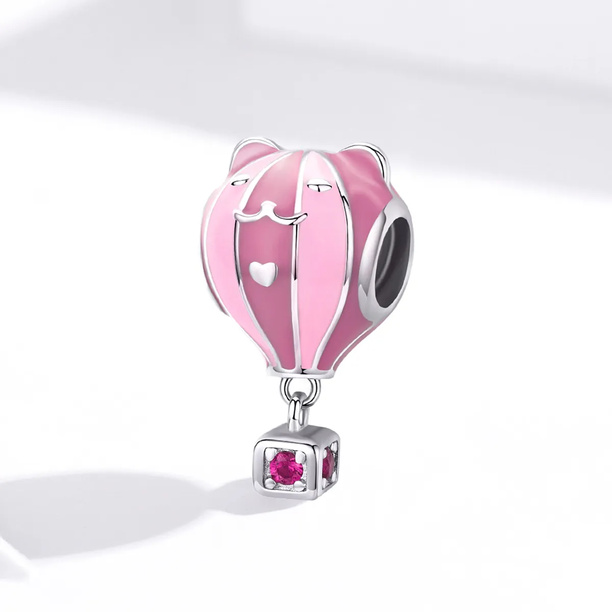 Pandora Style Silver Charm, Animal Ballon, Pink Enamel - SCC1378