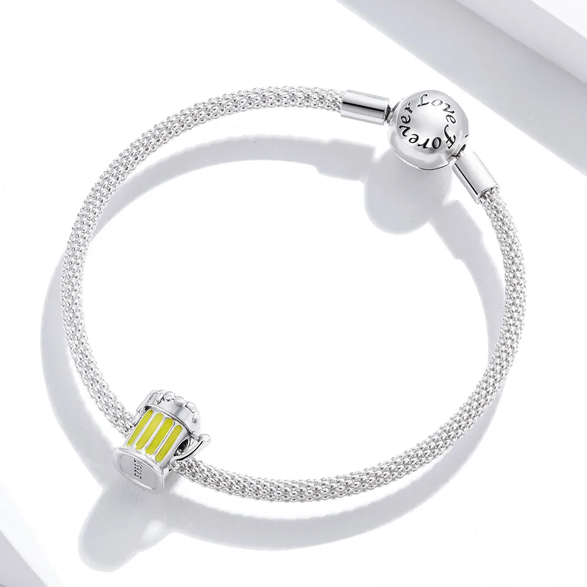 Pandora Style Silver Charm, Anniversary, Yellow Enamel - SCC1671