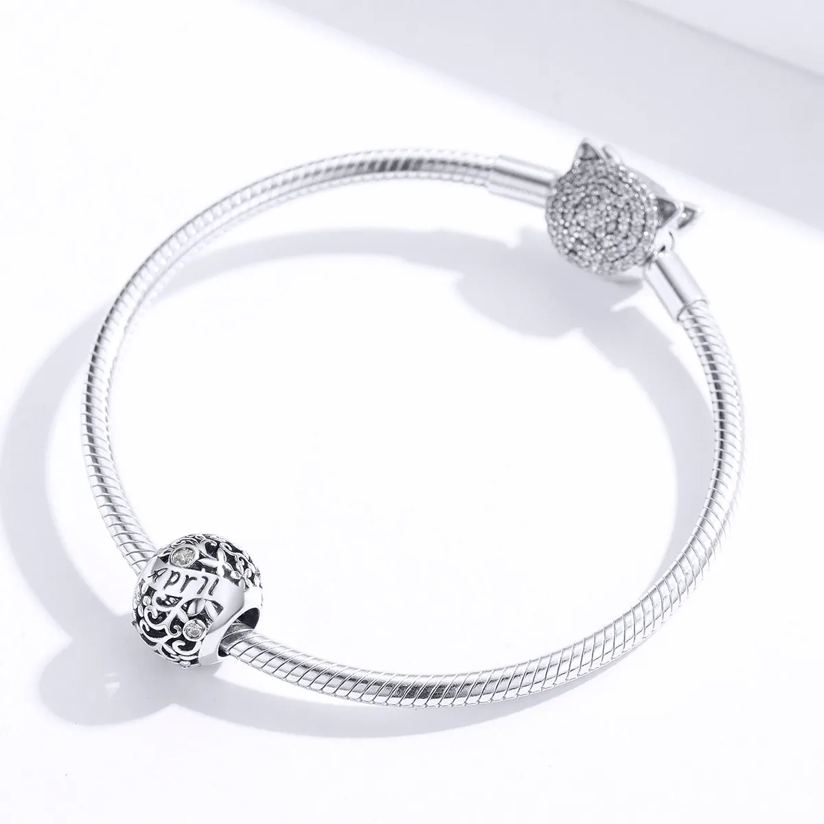 Pandora Style Silver Charm, April Birthstone - SCC1385-4