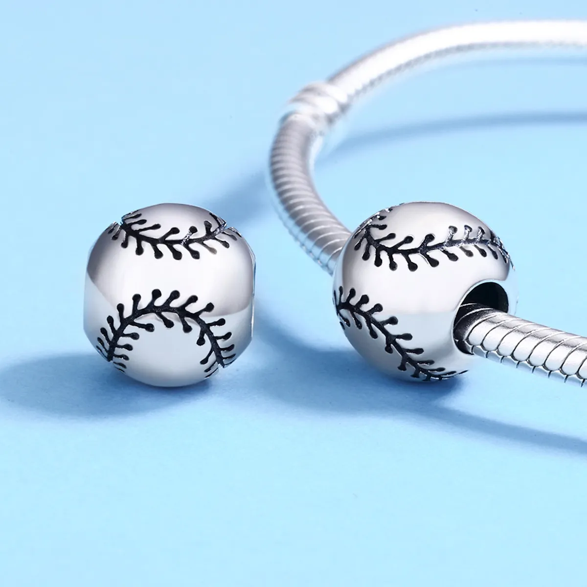 Pandora Style Silver Charm, Baseball Passion - SCC449