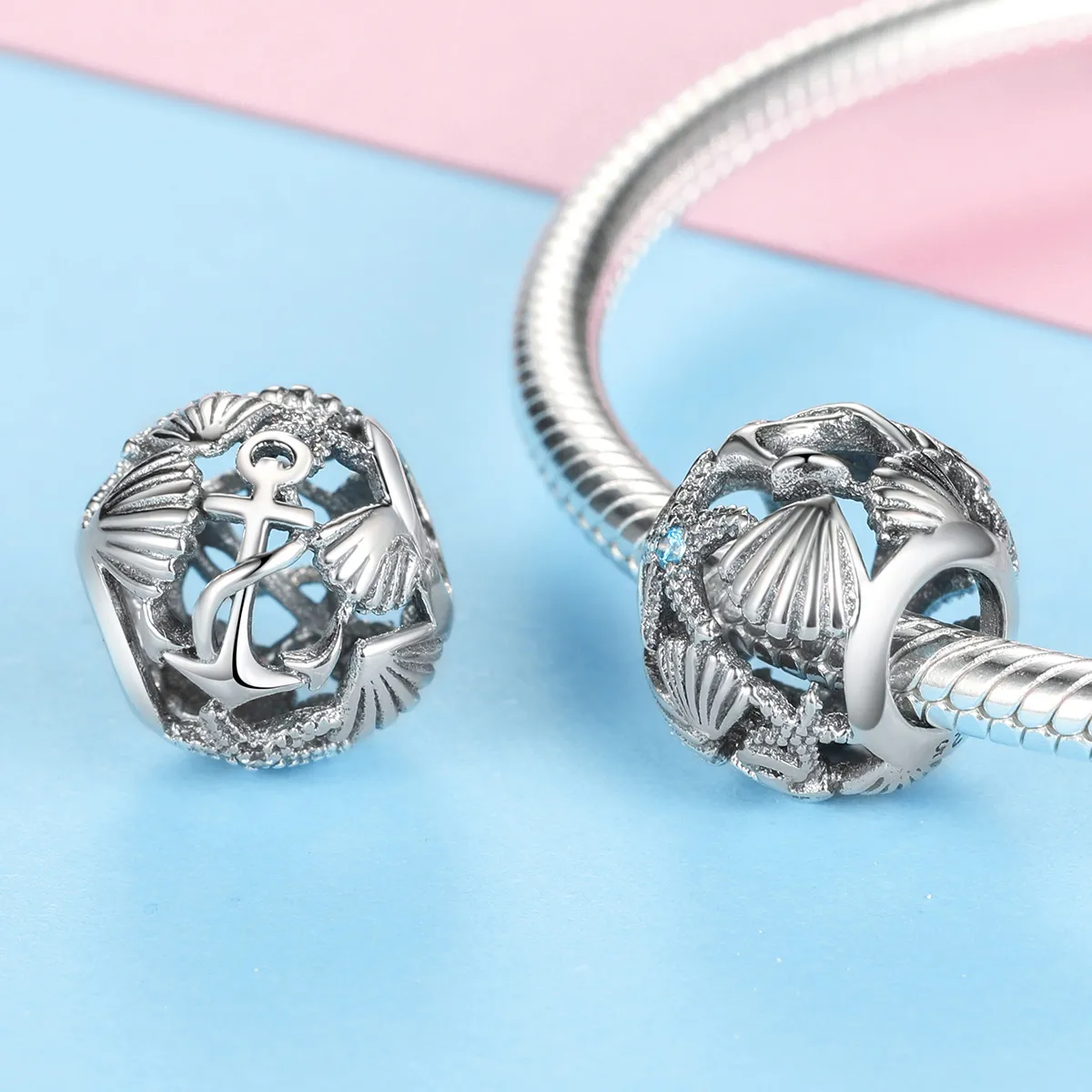 Pandora Style Silver Charm, Beach - SCC995