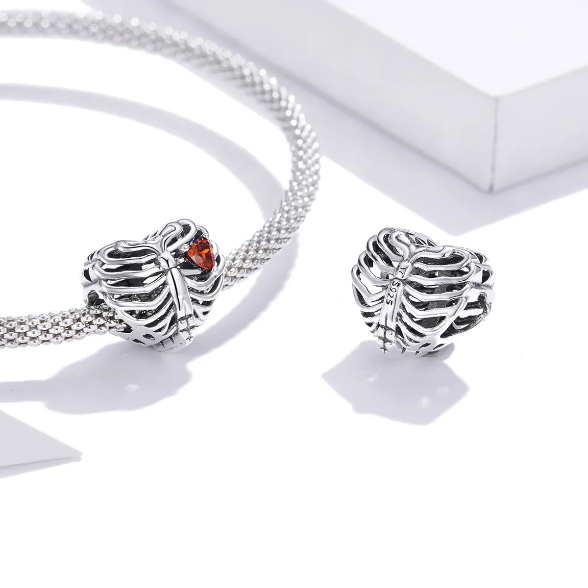 Pandora Style Silver Charm, Beating Heart - SCC1764