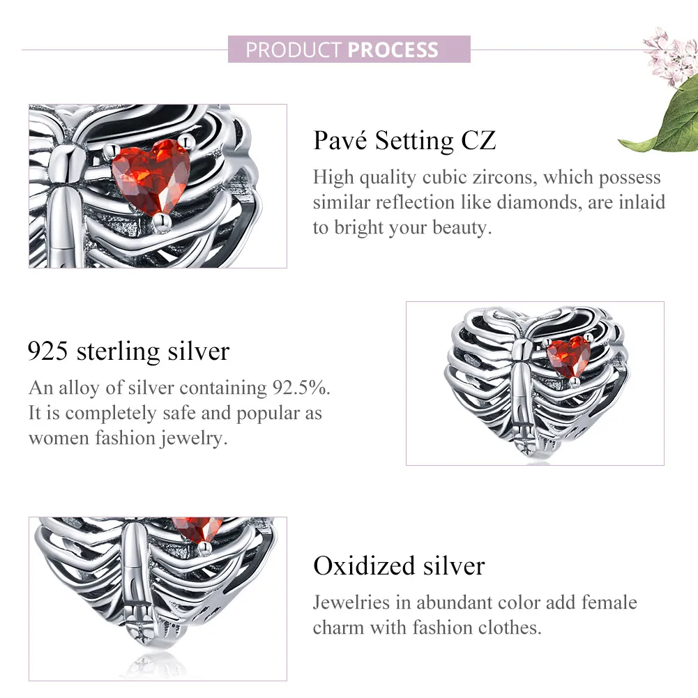 Pandora Style Silver Charm, Beating Heart - SCC1764