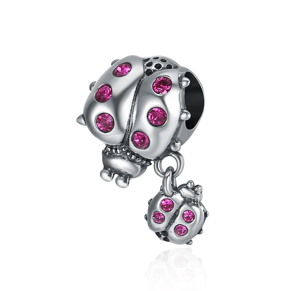 Pandora Style Silver Charm, Beatles' Story, Magenta Pink Enamel - SCC364