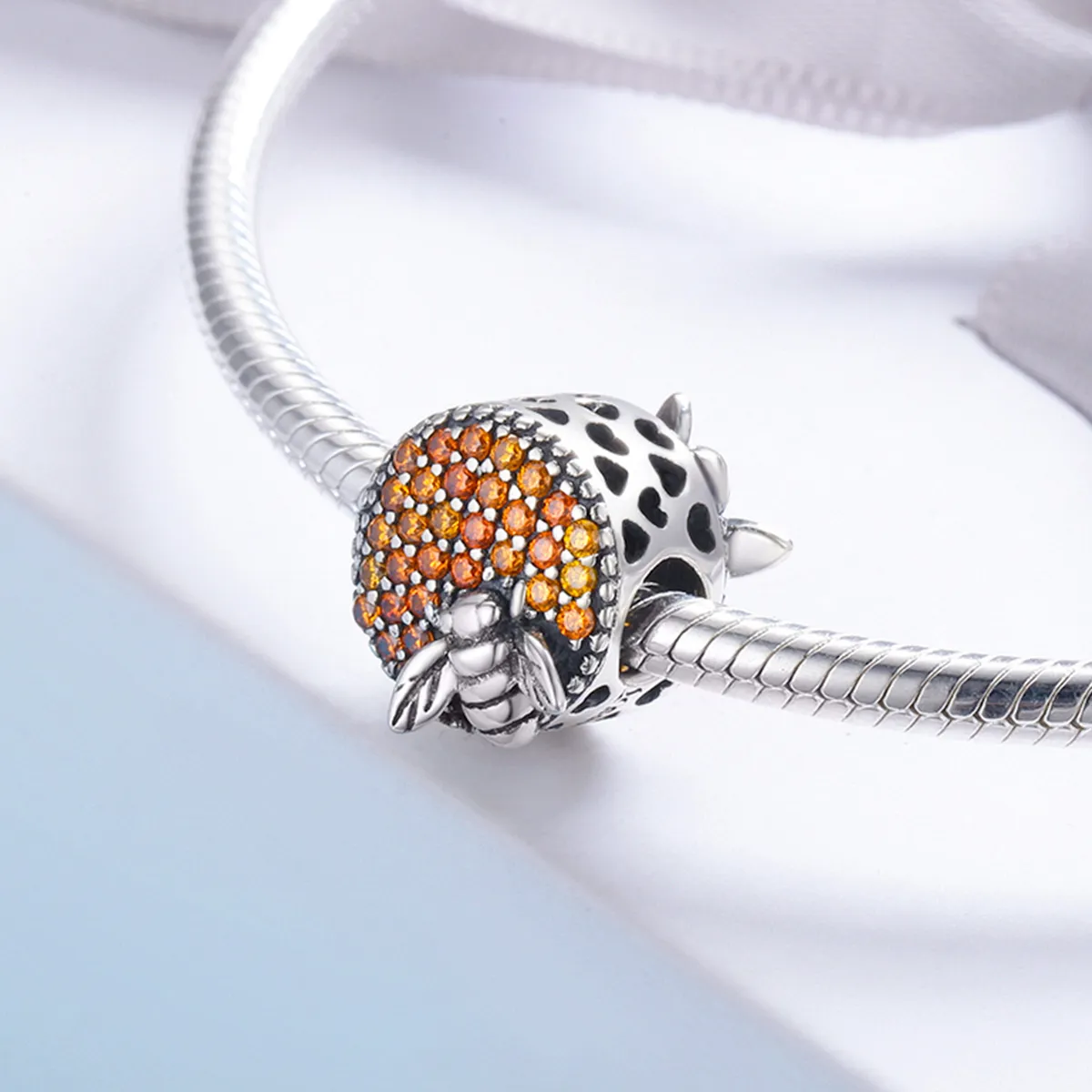 Pandora Style Silver Charm, Bee House - SCC654