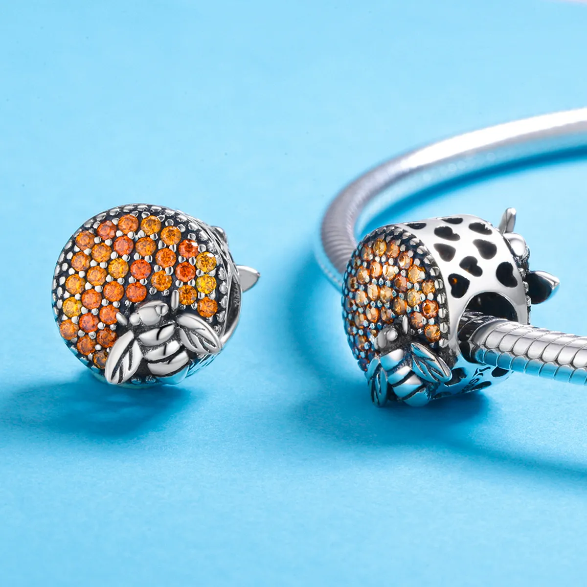 Pandora Style Silver Charm, Bee House - SCC654