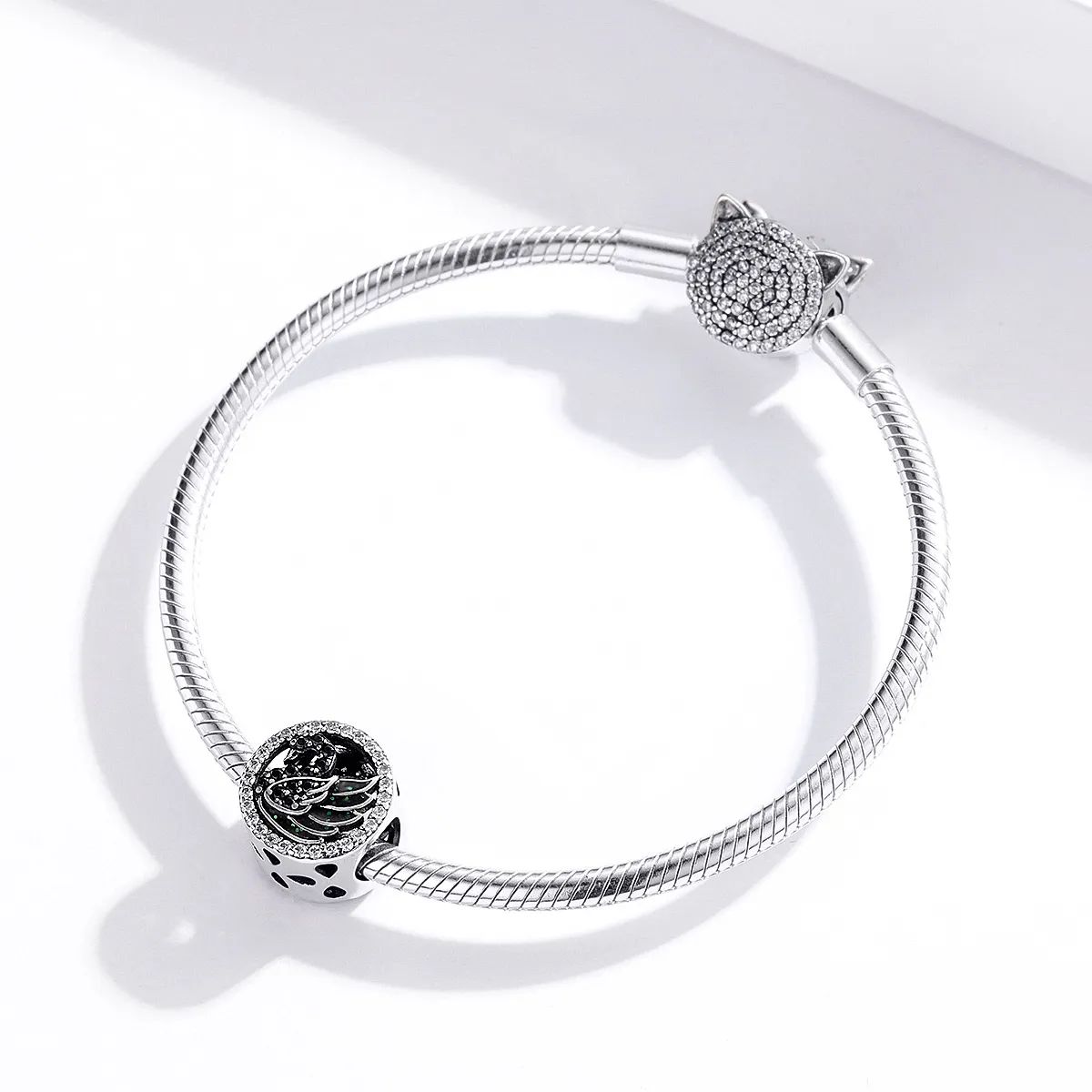 Pandora Style Silver Charm, Black Swan - SCC1342