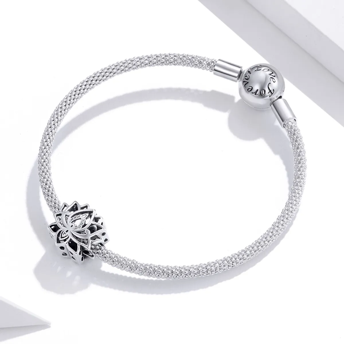 Pandora Style Silver Charm, Blooming Lotus - SCC1724