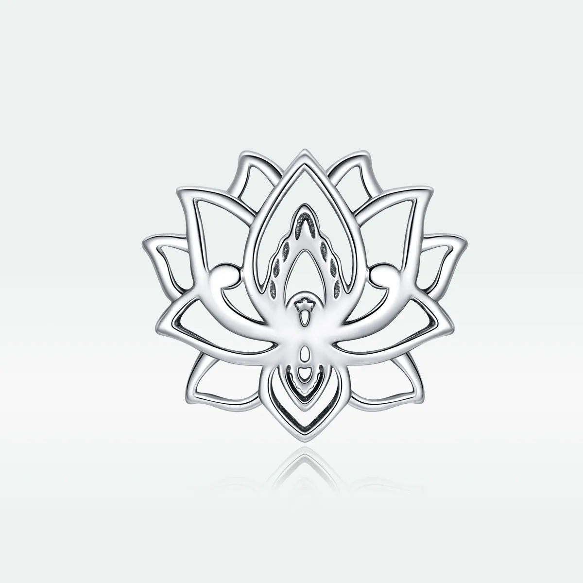 Pandora Style Silver Charm, Blooming Lotus - SCC1724