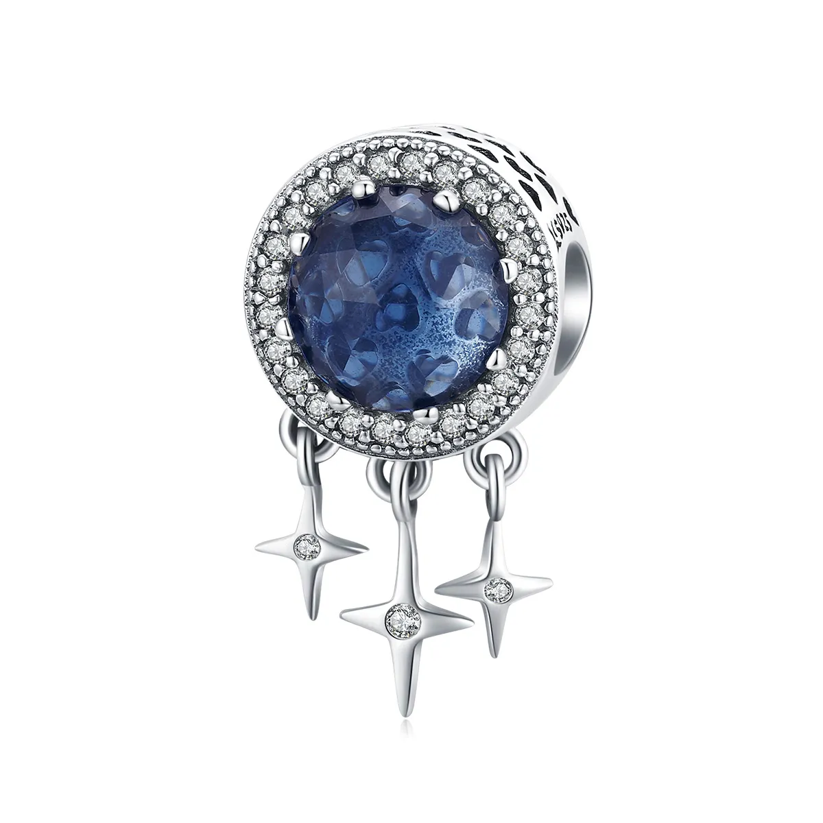 Pandora Style Silver Charm, Blue Star - SCC1432