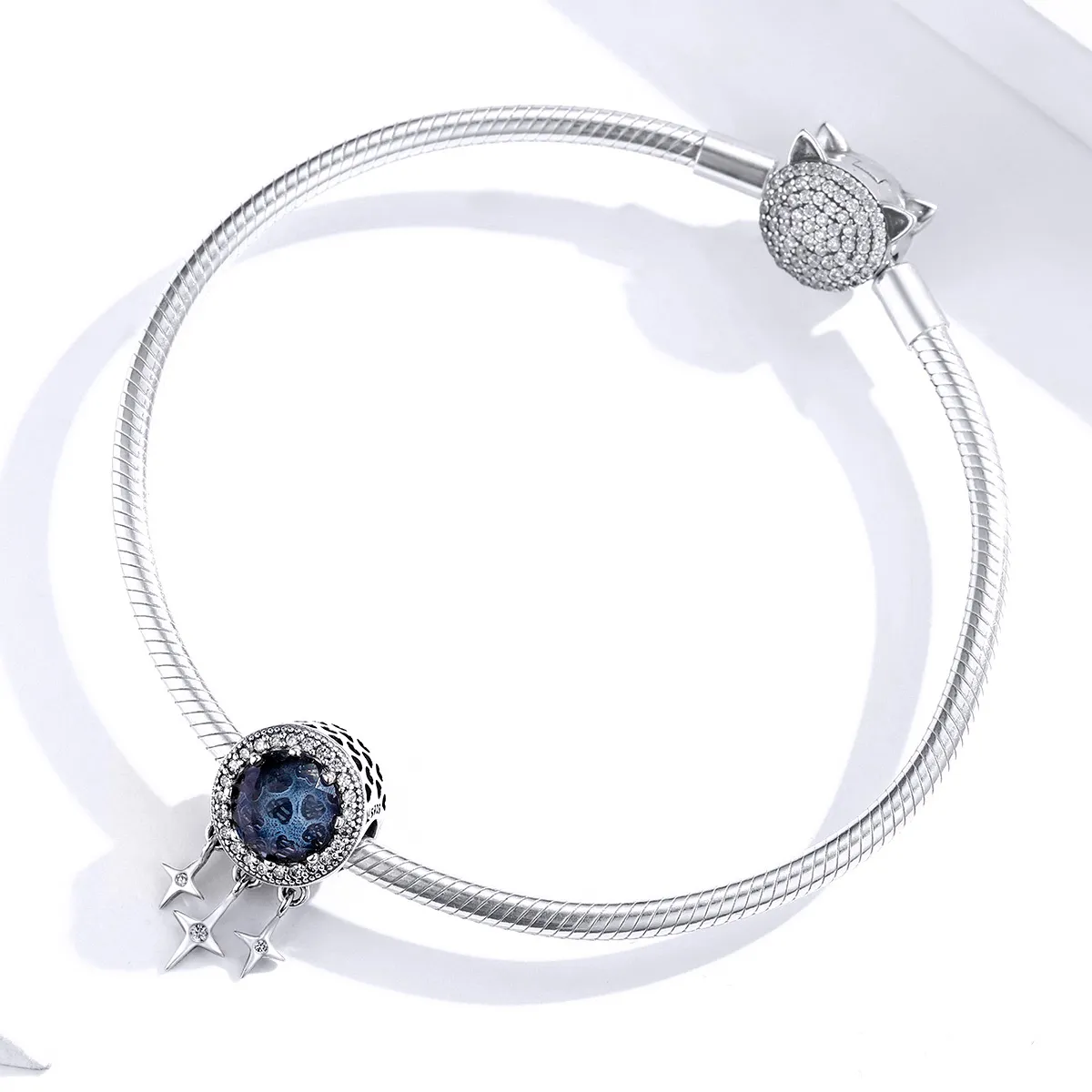 Pandora Style Silver Charm, Blue Star - SCC1432