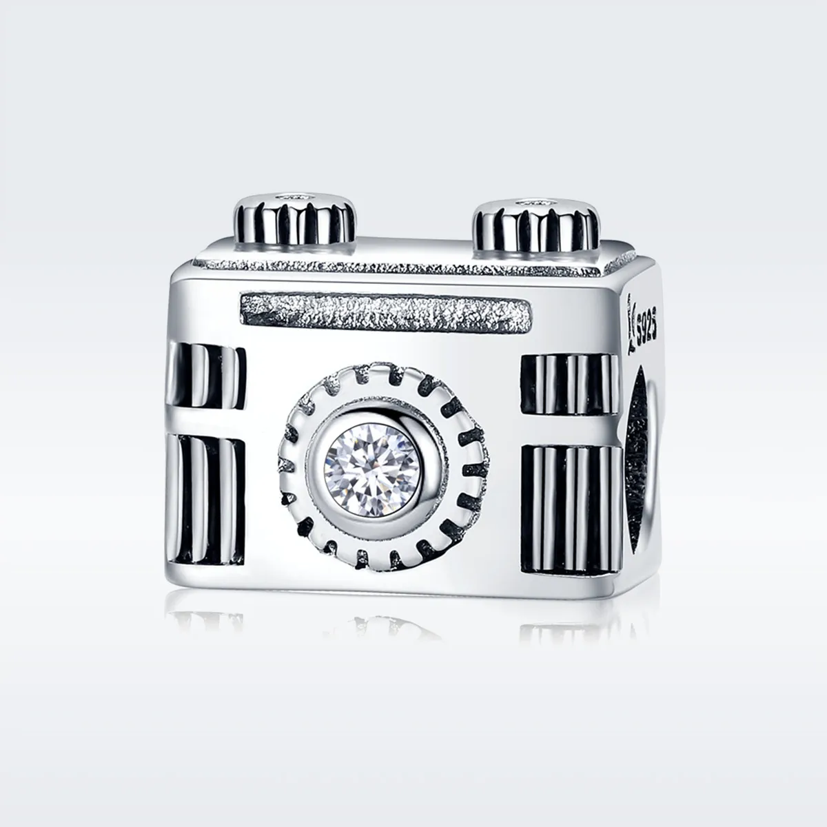 Pandora Style Silver Charm, Camera Memory, Enamel - SCC516