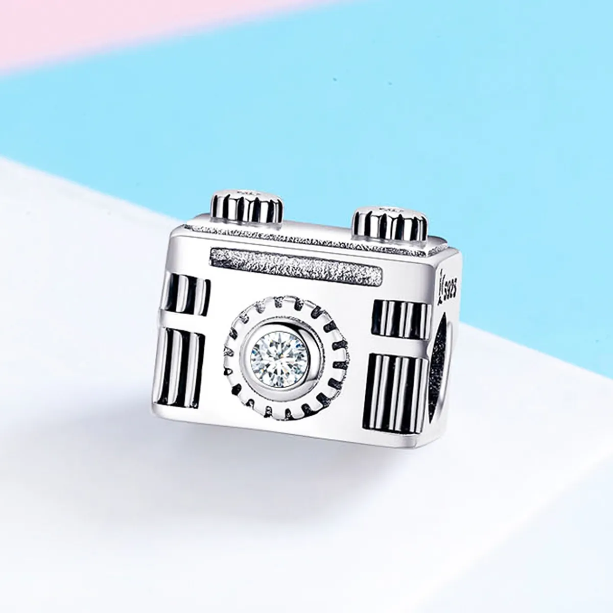 Pandora Style Silver Charm, Camera Memory, Enamel - SCC516