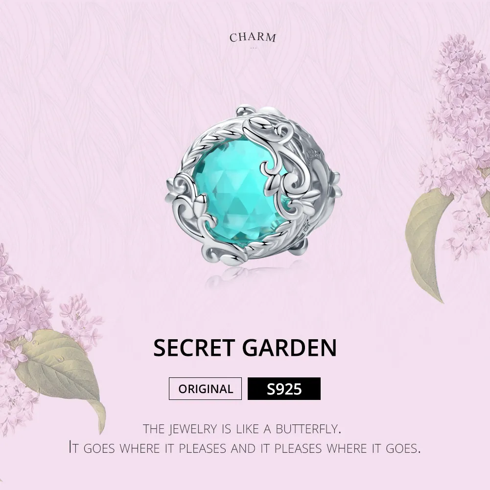 Pandora Style Silver Charm, Cecret Garden - BSC105