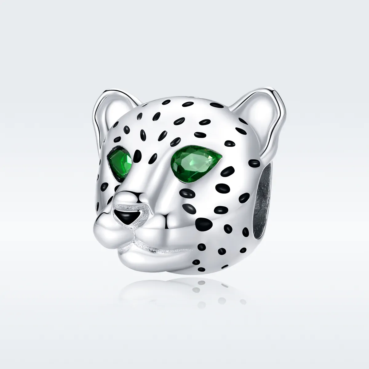 Pandora Style Silver Charm, Cheetah Head - SCC1675