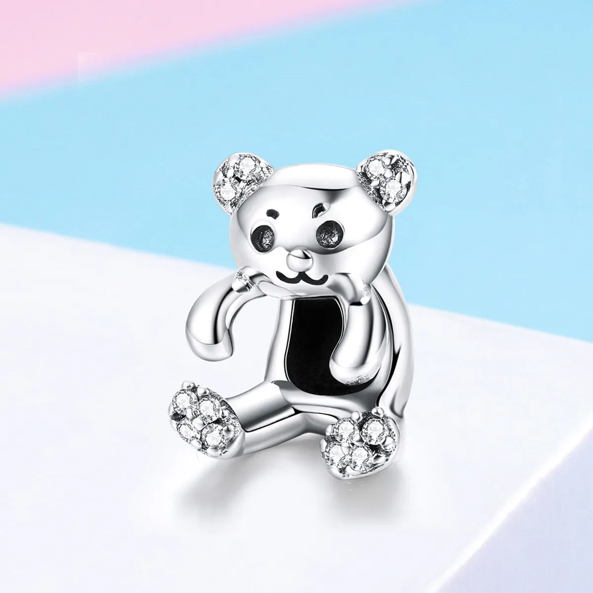 Pandora Style Silver Charm, Cute Bear - SCC984