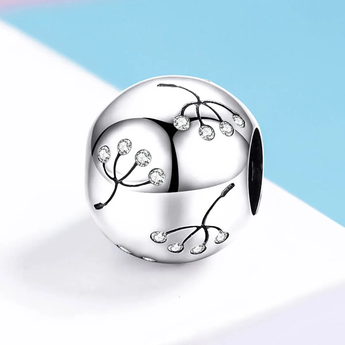 Pandora Style Silver Charm, Dandelion - BSC053