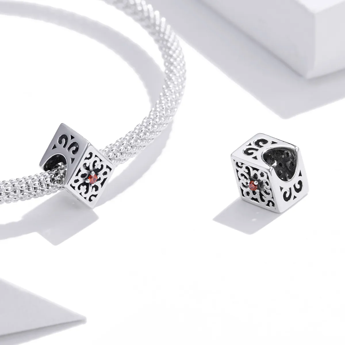 Pandora Style Silver Charm, Diamond - SCC1825