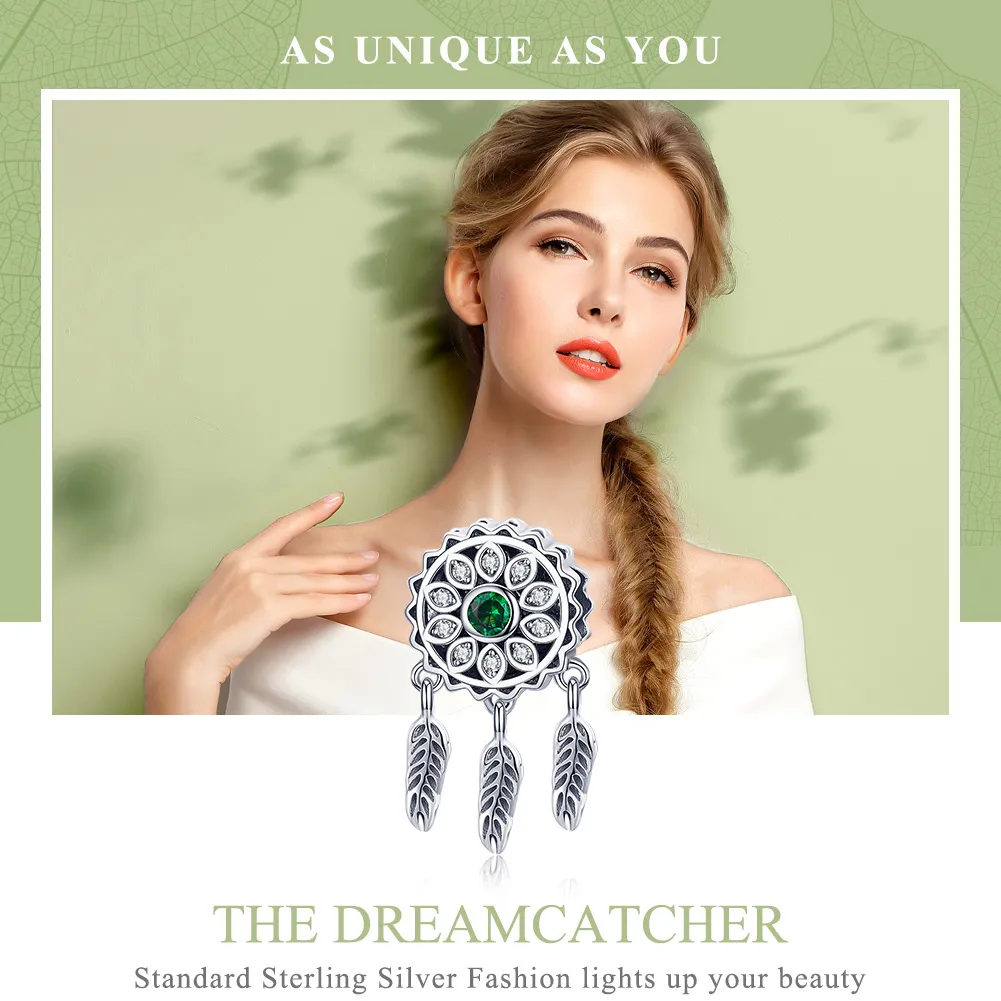 Pandora Style Silver Charm, Dreamcatcher - SCC893