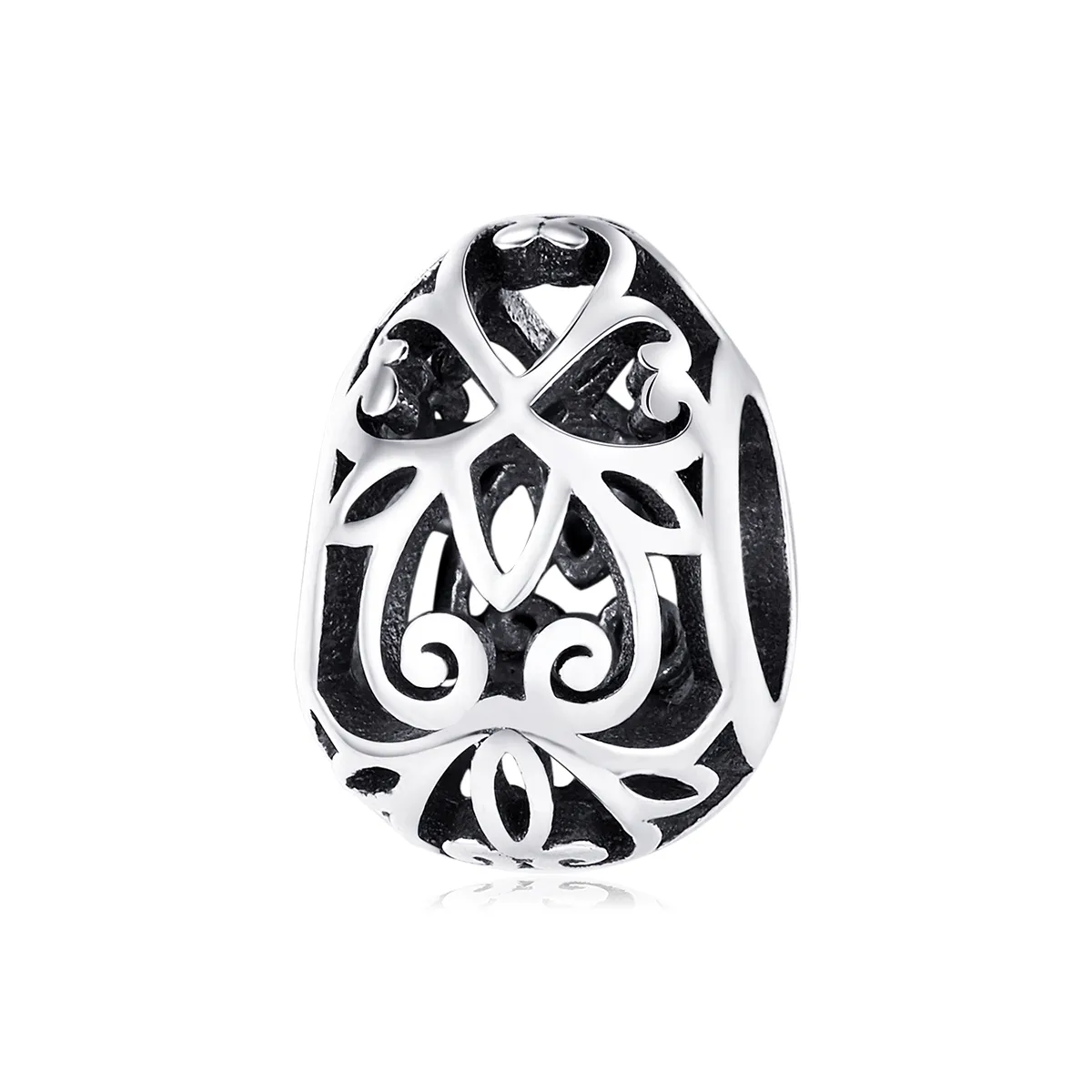 Pandora Style Silver Charm, Easter Egg - SCC1464