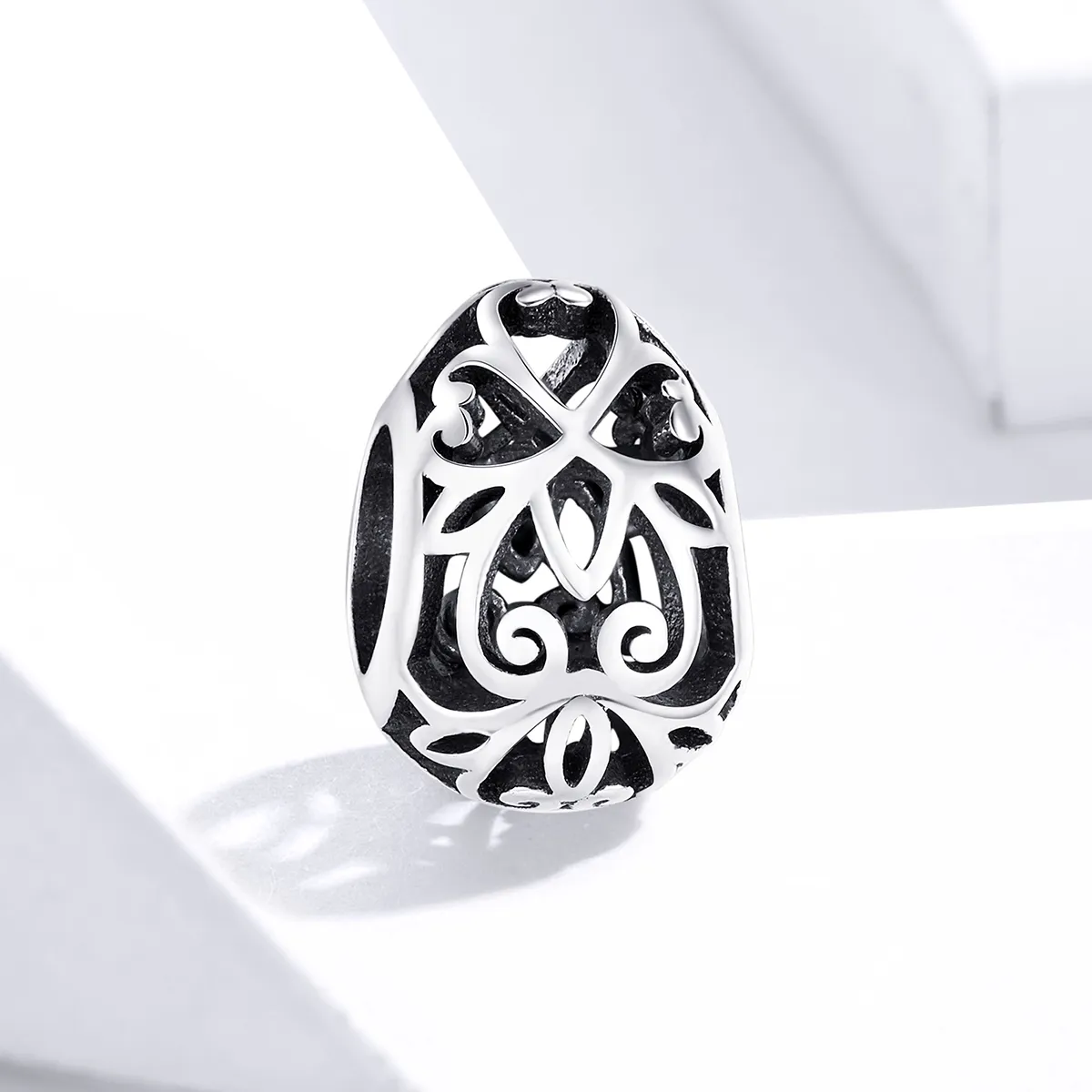 Pandora Style Silver Charm, Easter Egg - SCC1464