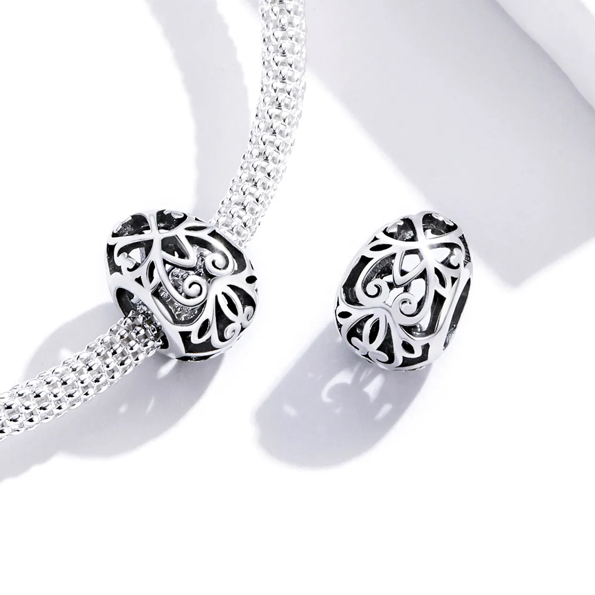 Pandora Style Silver Charm, Easter Egg - SCC1464