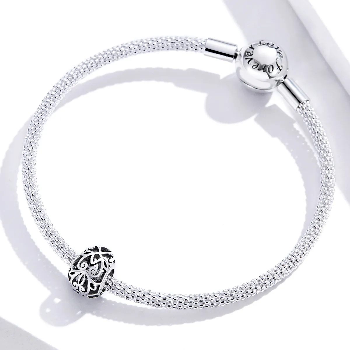 Pandora Style Silver Charm, Easter Egg - SCC1464