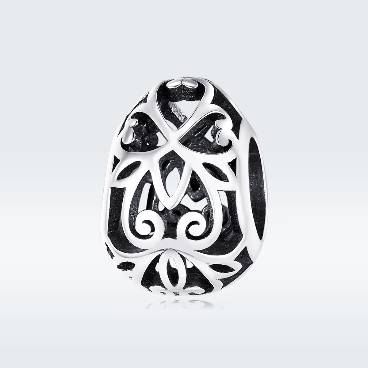 Pandora Style Silver Charm, Easter Egg - SCC1464