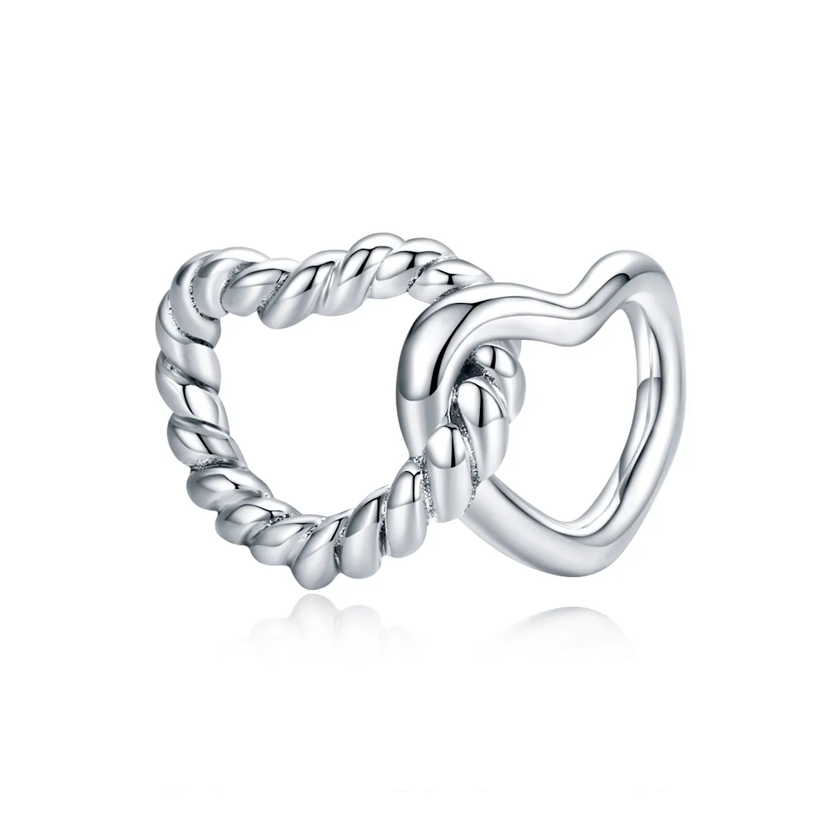 Pandora Style Silver Charm, Entwined Hearts - SCC1563