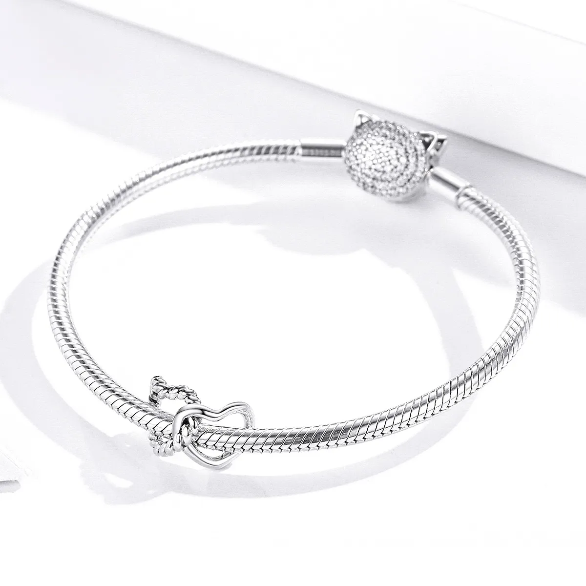 Pandora Style Silver Charm, Entwined Hearts - SCC1563