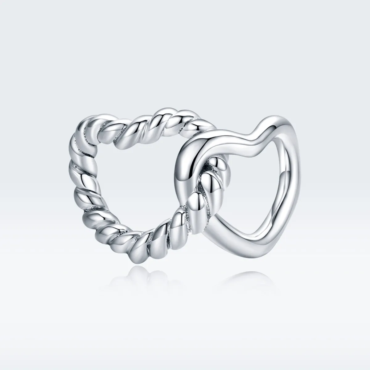 Pandora Style Silver Charm, Entwined Hearts - SCC1563