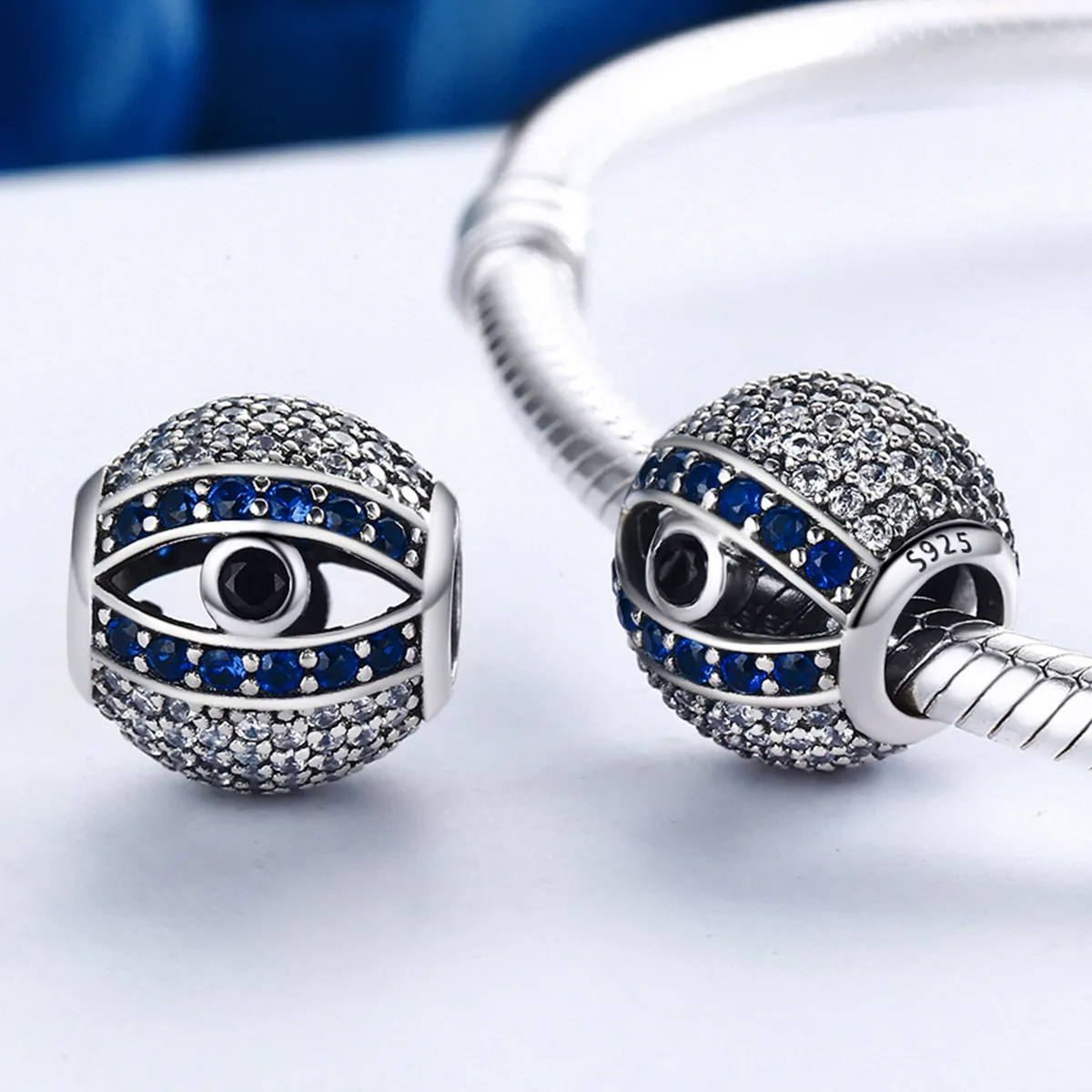 Pandora Style Silver Charm, Evil Eye - SCC172