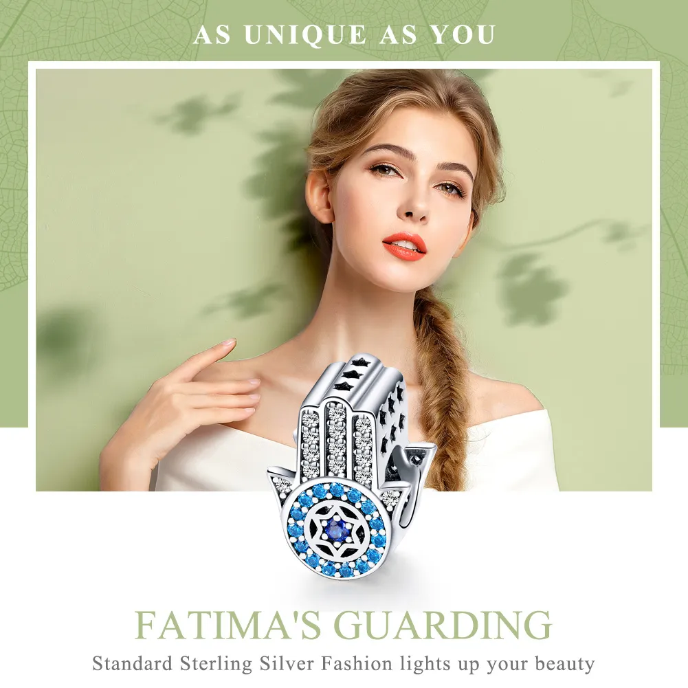 Pandora Style Silver Charm, Fatima's Guardian - SCC721