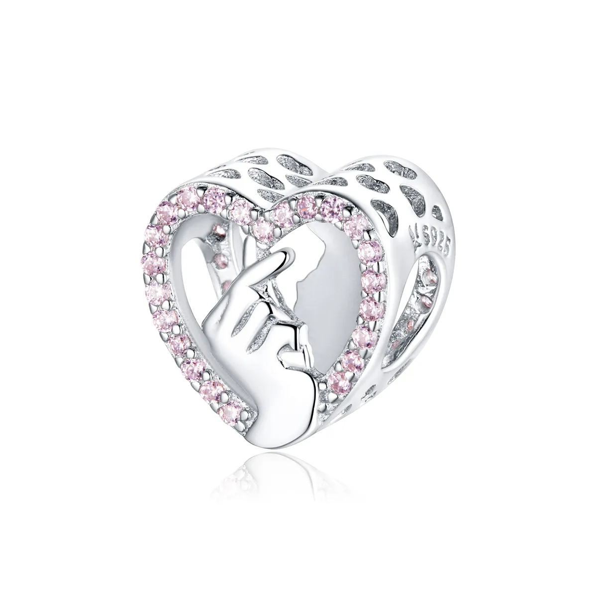 Pandora Style Silver Charm, Finger Heart - SCC1690