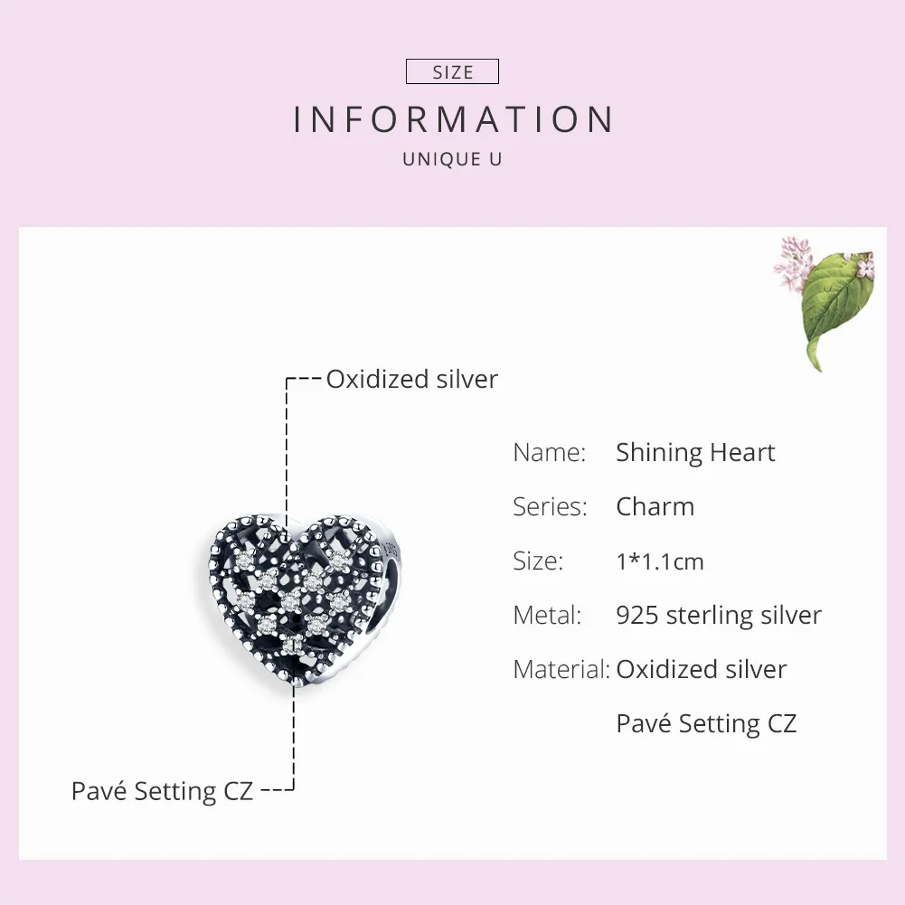 Pandora Style Silver Charm, Follow Your Heart - SCC1572