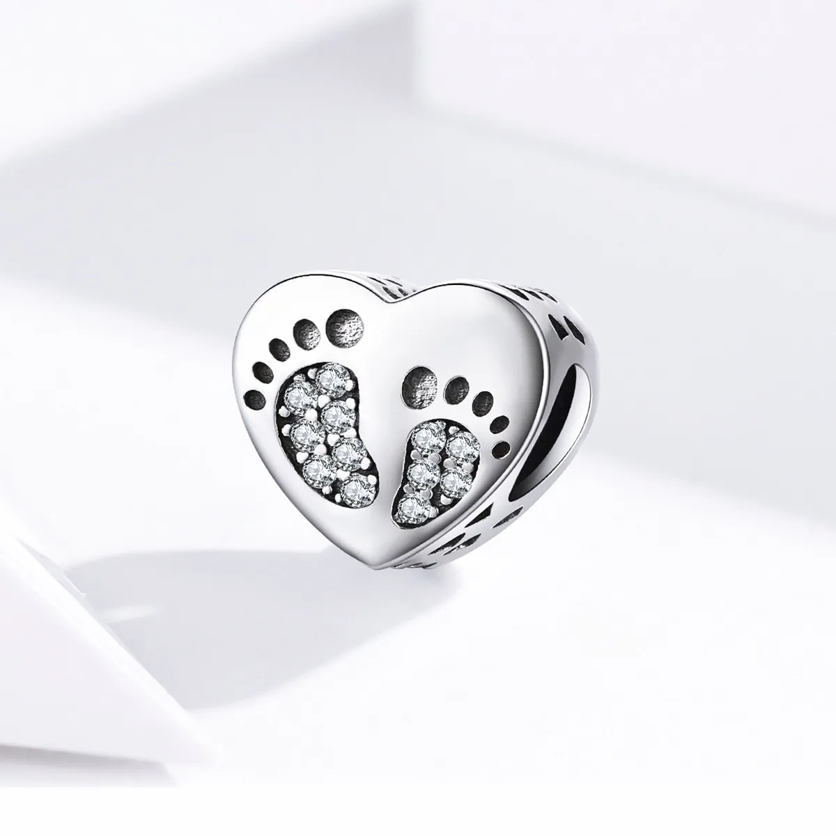 Pandora Style Silver Charm, Footprints - SCC1395