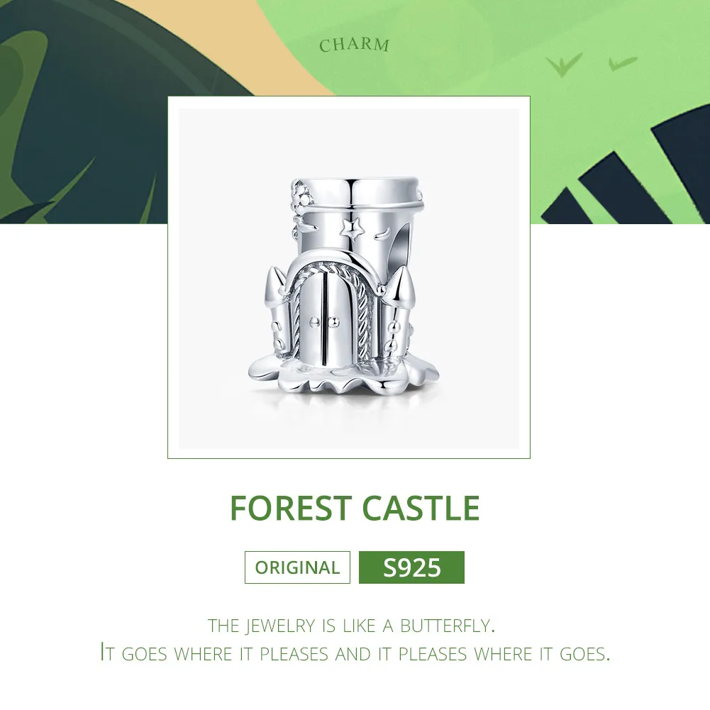 Pandora Style Silver Charm, Forest Castle - SCC1866