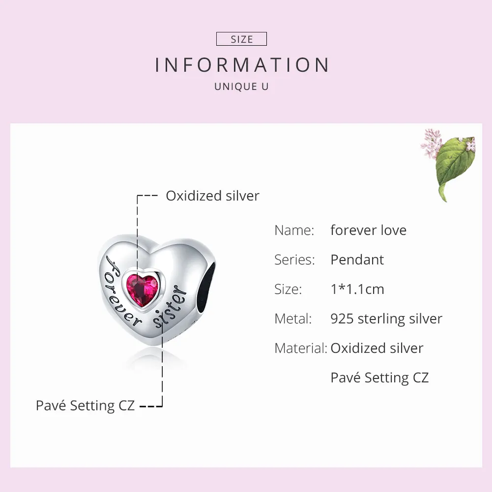 Pandora Style Silver Charm, Forever Love - SCC1835