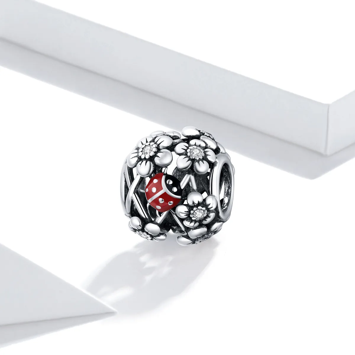 Pandora Style Silver Charm, Garden Elves, Red Enamel - SCC1641