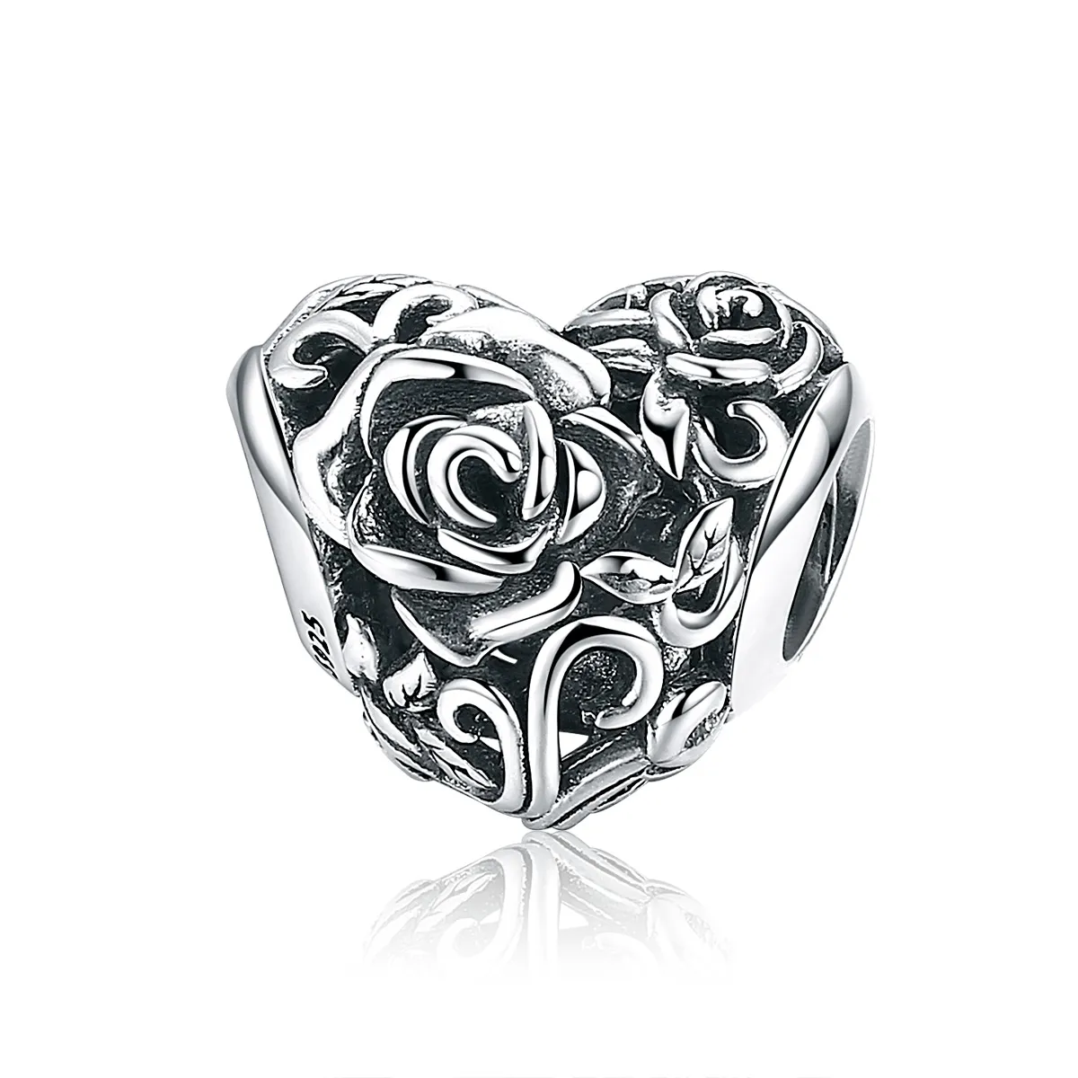 Pandora Style Silver Charm, Gentle Rose - SCC790