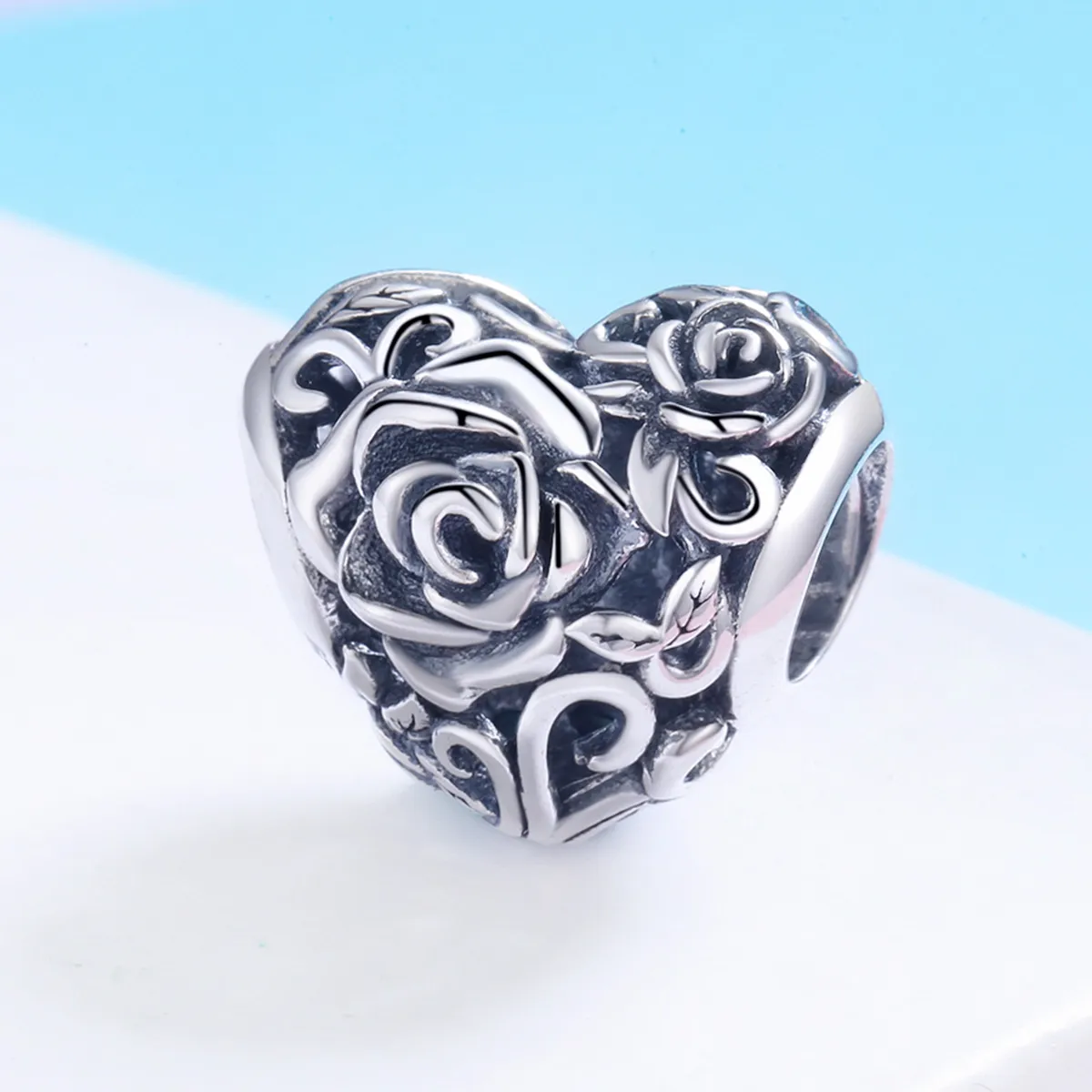 Pandora Style Silver Charm, Gentle Rose - SCC790