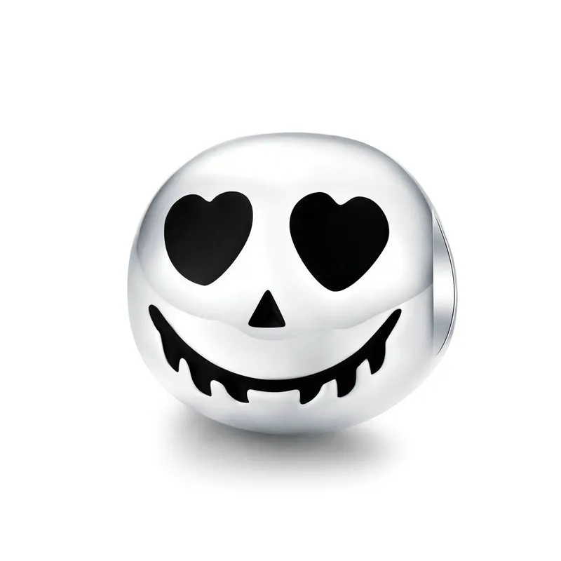 Pandora Style Silver Charm, Ghost, Black Enamel - SCC1359