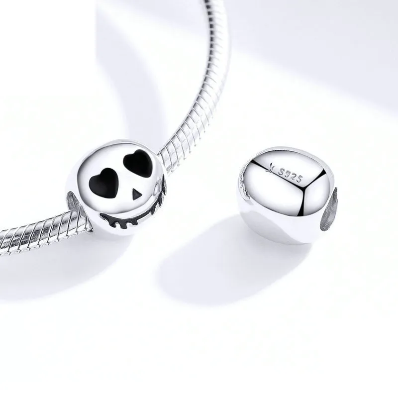 Pandora Style Silver Charm, Ghost, Black Enamel - SCC1359