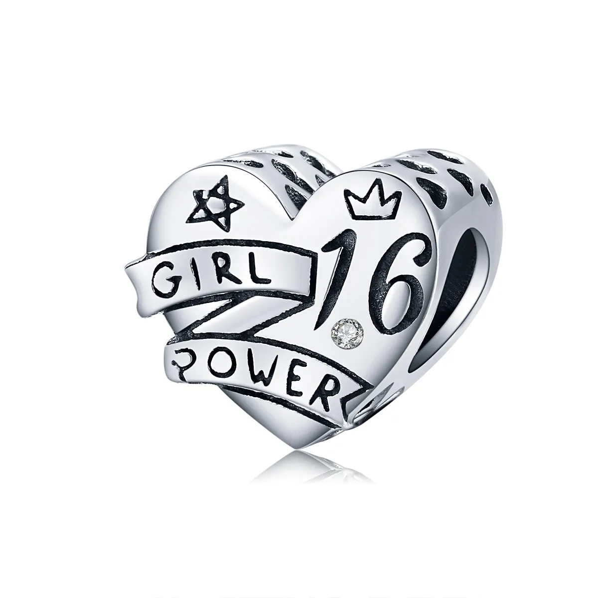 Pandora Style Silver Charm, Girl Power Sweet 16 - SCC1437