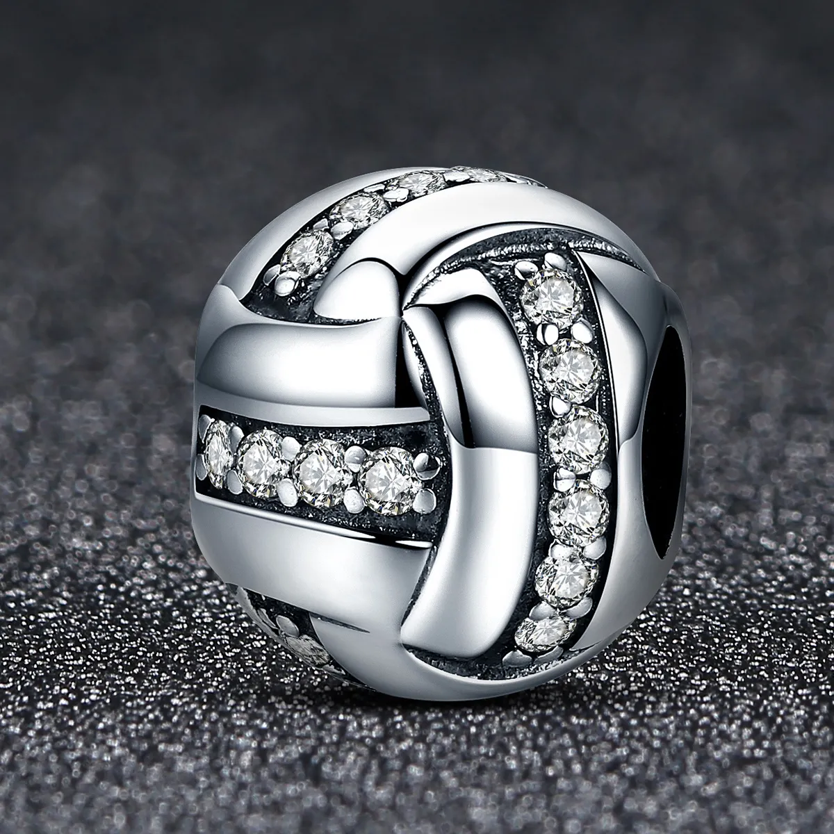 Pandora Style Silver Charm, Glittering Complex - SCC302