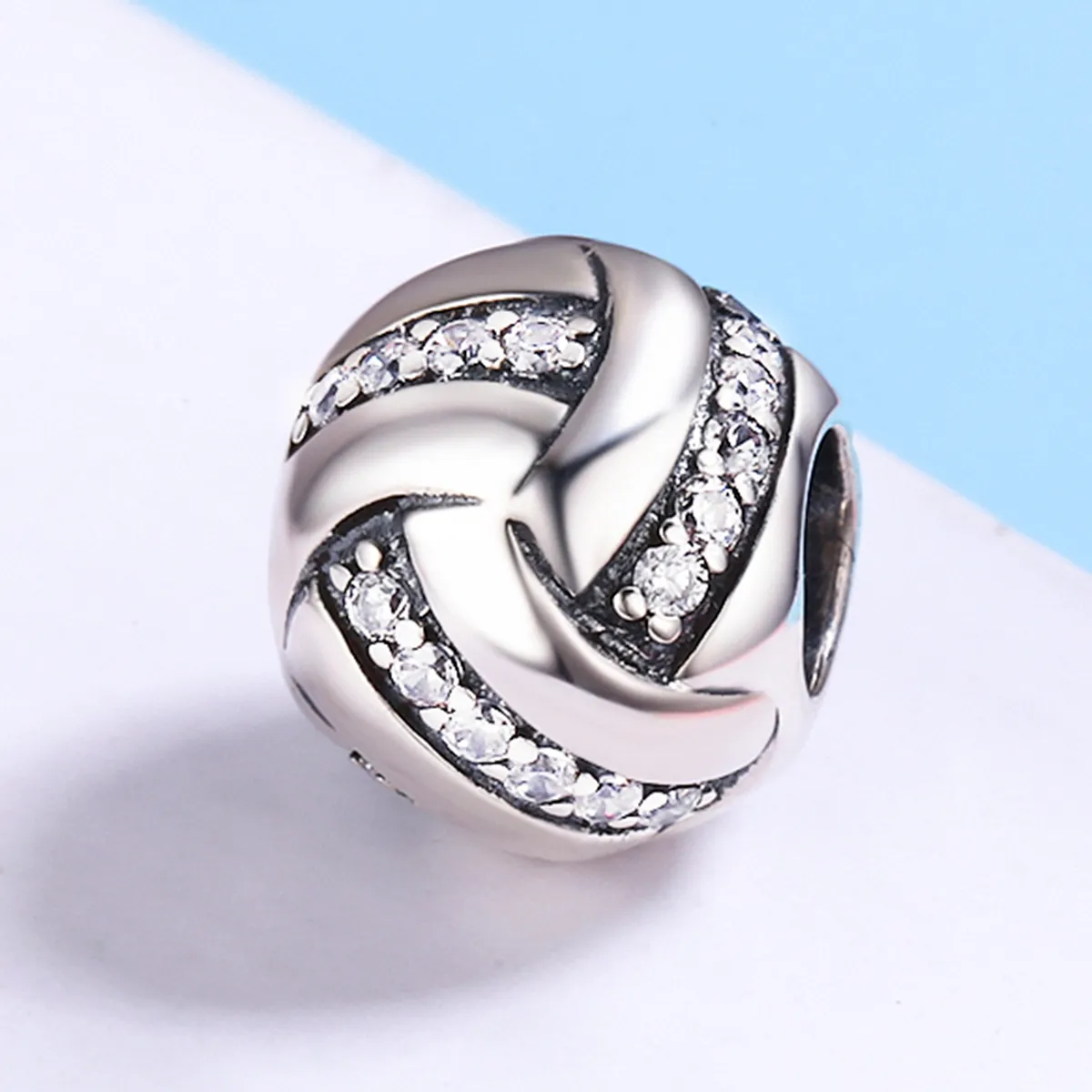 Pandora Style Silver Charm, Glittering Complex - SCC302