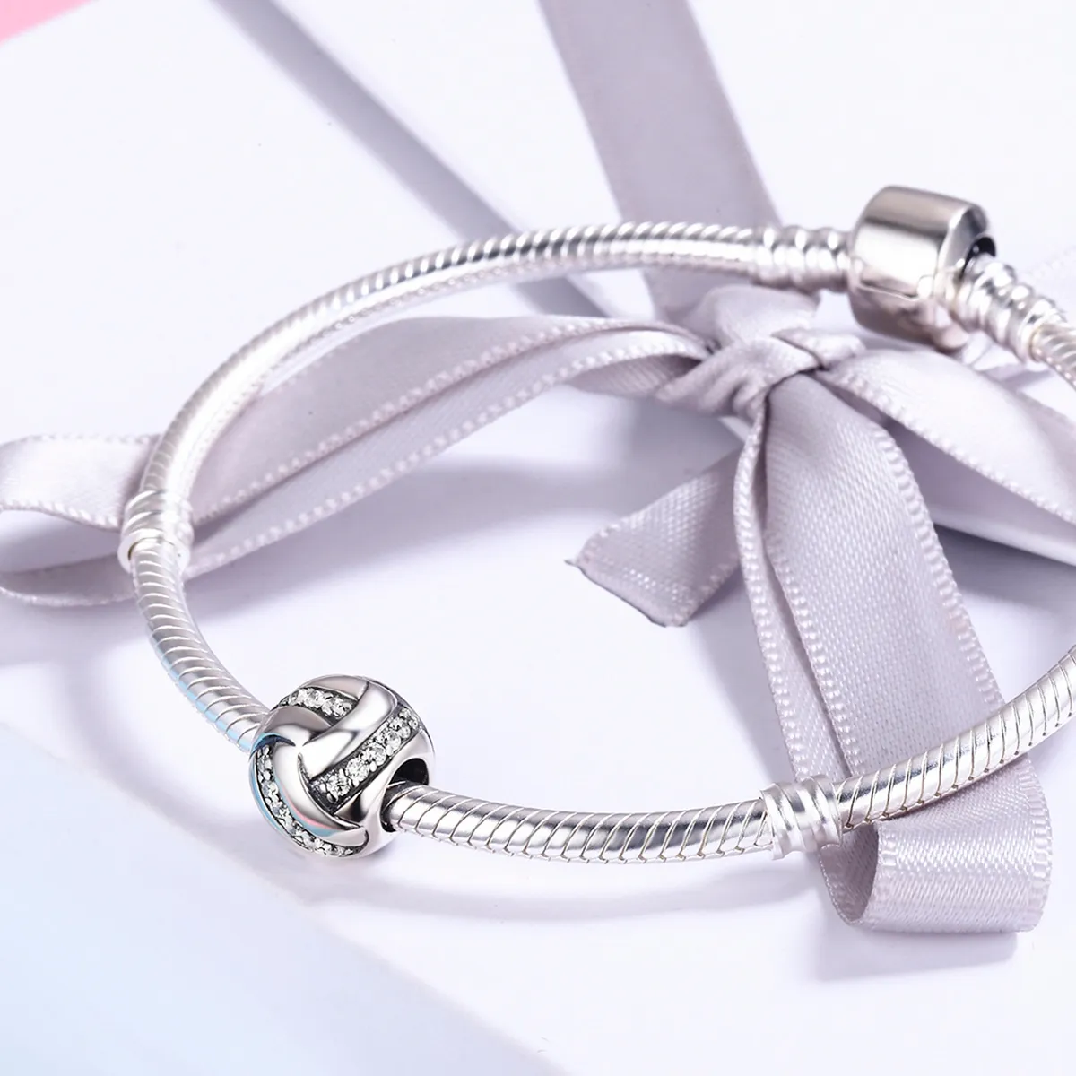 Pandora Style Silver Charm, Glittering Complex - SCC302