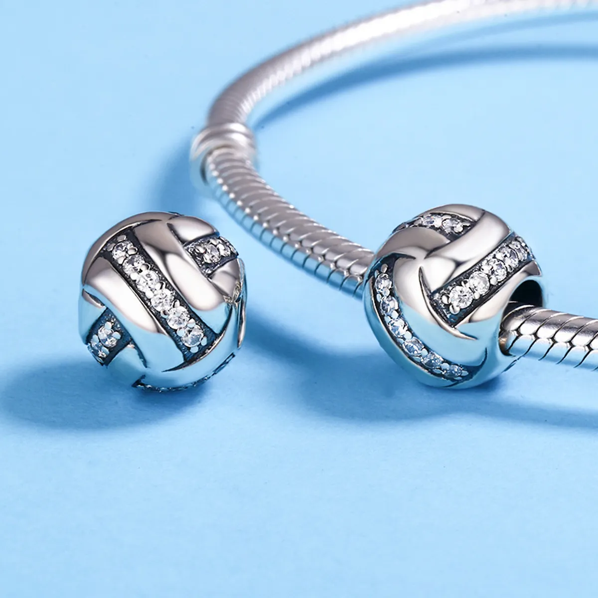 Pandora Style Silver Charm, Glittering Complex - SCC302