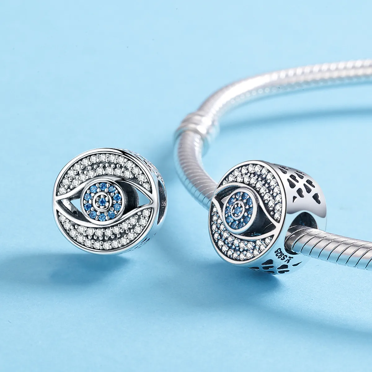 Pandora Style Silver Charm, Guardian Eye - SCC565