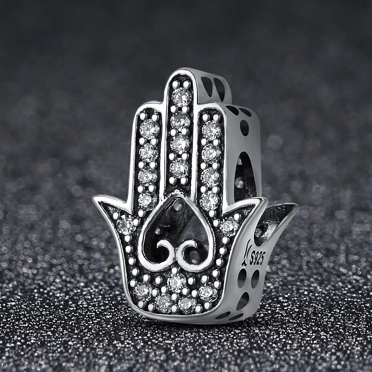 Pandora Style Silver Charm, Hamsa - SCC225